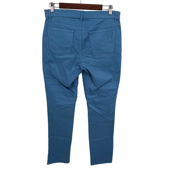 Eileen Fisher Womens XL Pants Teal Blue Slim Fit Five Pocket Twill - Picture 2 of 5